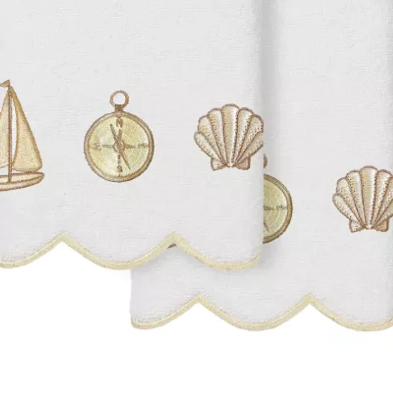 Linum Home Textiles Sea Joy Scallop 2-pc. Embellished Hand Towel