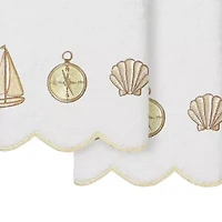Linum Home Textiles Sea Joy Scallop 2-pc. Embellished Hand Towel