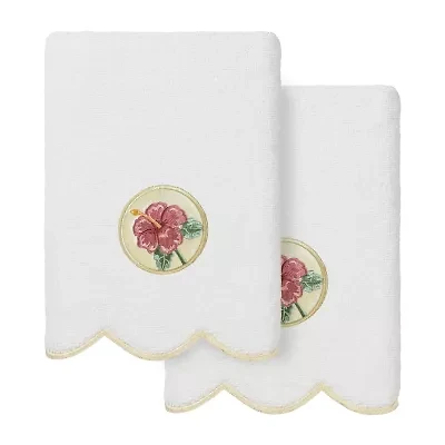 Linum Home Textiles Maui Scallop 2-pc. Embellished Hand Towel
