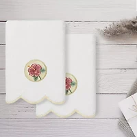 Linum Home Textiles Maui Scallop 2-pc. Embellished Hand Towel