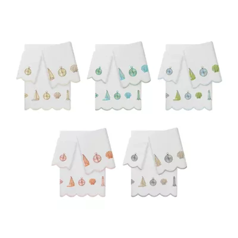 Linum Home Textiles Sea Joy Scallop -pc. Quick Dry Bath Towel Set