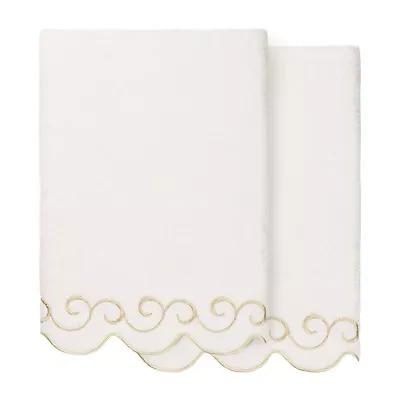 Linum Home Textiles Simplicity Scallop 2-pc. Quick Dry Bath Towel Set