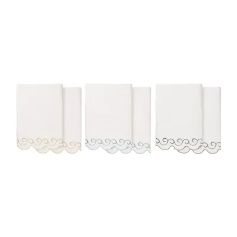 Linum Home Textiles Simplicity Scallop 2-pc. Quick Dry Bath Towel Set