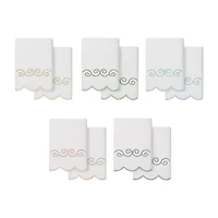 Linum Home Textiles Symmetra Scallop 2-pc. Embellished Hand Towel