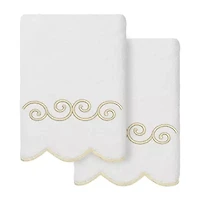 Linum Home Textiles Symmetra Scallop 2-pc. Embellished Hand Towel