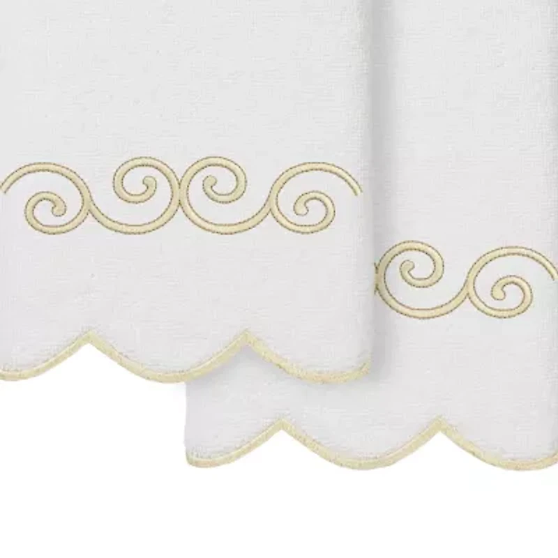 Linum Home Textiles Symmetra Scallop 2-pc. Embellished Hand Towel