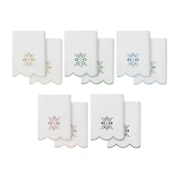 Linum Home Textiles Flower Crest Scallop 2-pc. Embellished Hand Towel