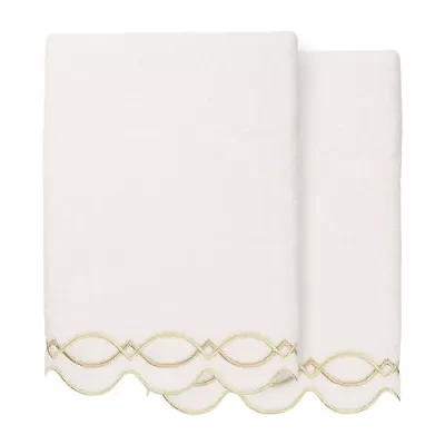 Linum Home Textiles Diamond Chain Scallop 2-pc. Quick Dry Bath Towel Set