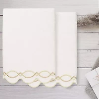 Linum Home Textiles Diamond Chain Scallop 2-pc. Quick Dry Bath Towel Set