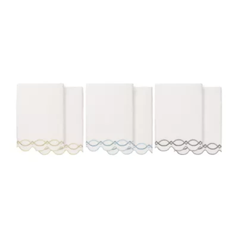 Linum Home Textiles Diamond Chain Scallop 2-pc. Quick Dry Bath Towel Set