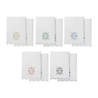Linum Home Textiles Flower Crest Scallop 2-pc. Quick Dry Bath Towel Set