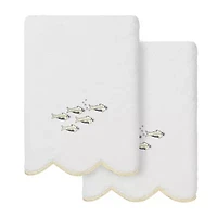 Linum Home Textiles Fish School Scallop 2-pc. Embellished Hand Towel