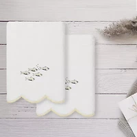 Linum Home Textiles Fish School Scallop 2-pc. Embellished Hand Towel