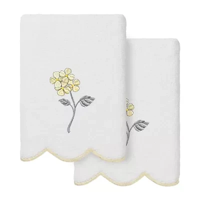 Linum Home Textiles Hydea Scallop 2-pc. Embellished Hand Towel
