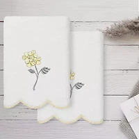 Linum Home Textiles Hydea Scallop 2-pc. Embellished Hand Towel