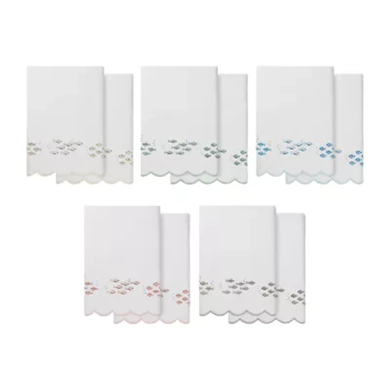 Linum Home Textiles Fish School Scallop 2-pc. Quick Dry Bath Towel Set