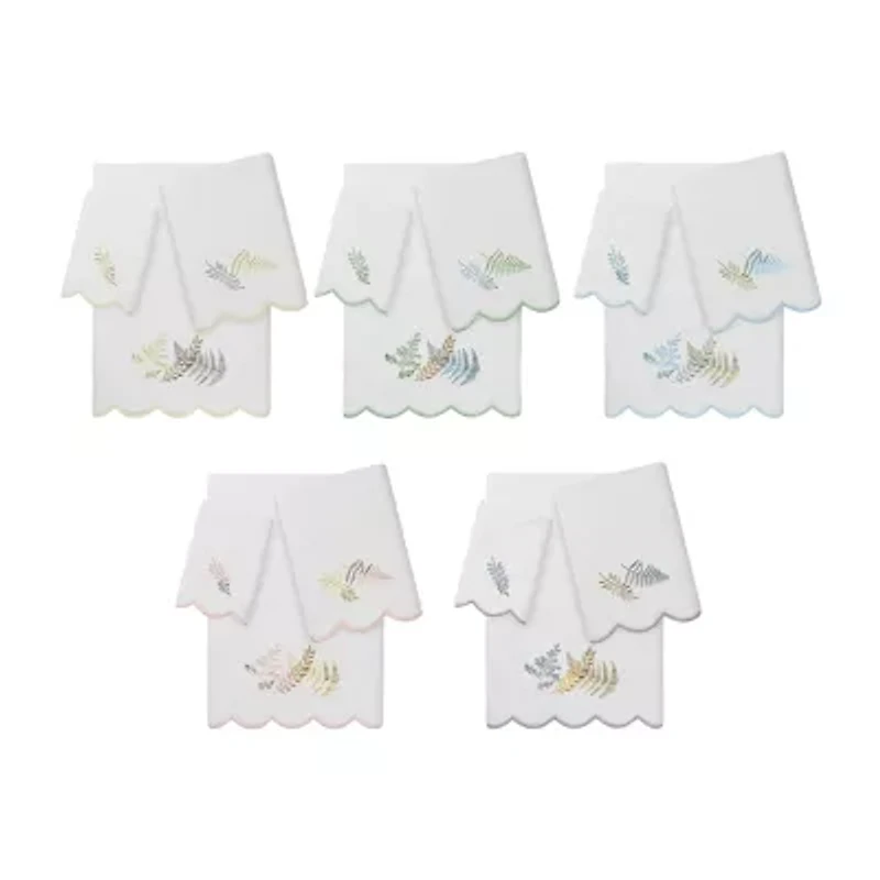 Linum Home Textiles Fern Toss Scallop 3-pc. Quick Dry Bath Towel Set