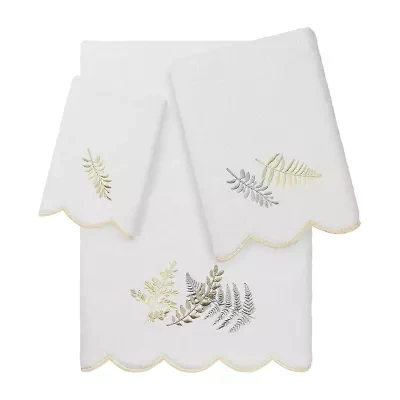 Linum Home Textiles Fern Toss Scallop 3-pc. Quick Dry Bath Towel Set