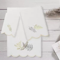Linum Home Textiles Fern Toss Scallop 3-pc. Quick Dry Bath Towel Set