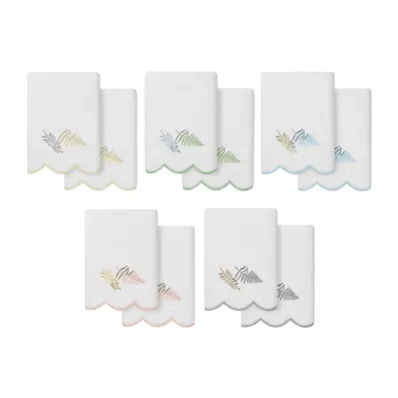 Linum Home Textiles Fern Toss Scallop 2-pc. Embellished Hand Towel