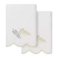 Linum Home Textiles Fern Toss Scallop 2-pc. Embellished Hand Towel