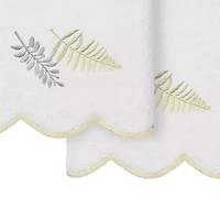 Linum Home Textiles Fern Toss Scallop 2-pc. Embellished Hand Towel
