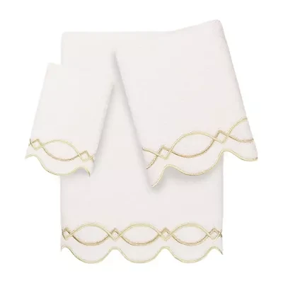 Linum Home Textiles Diamond Chain Scallop 3-pc. Quick Dry Bath Towel Set