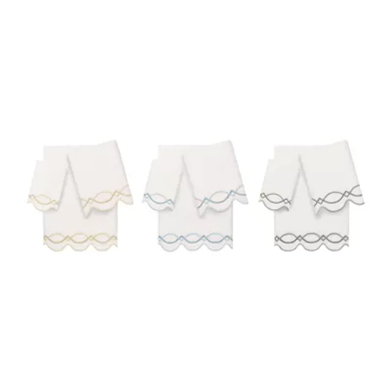 Linum Home Textiles Diamond Chain Scallop 3-pc. Quick Dry Bath Towel Set