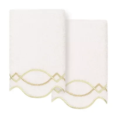 Linum Home Textiles Diamond Chain Scallop 2-pc. Fingertip Towel