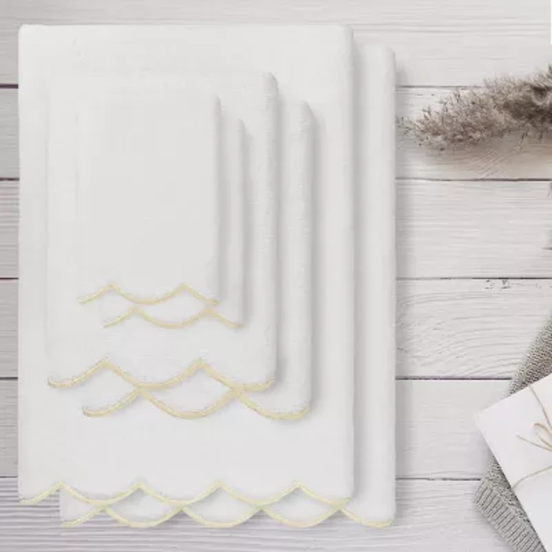 Linum Home Textiles Adornia Scallop 6-pc. Quick Dry Bath Towel Set
