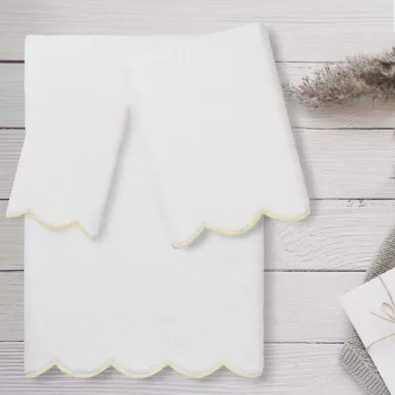 Linum Home Textiles Adornia Scallop 3-pc. Quick Dry Bath Towel Set