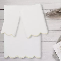 Linum Home Textiles Adornia Scallop 3-pc. Quick Dry Bath Towel Set