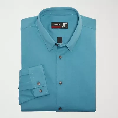 J. Ferrar Mens Slim Fit Easy Care Stretch Fabric Long Sleeve Dress Shirt