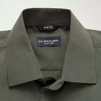 U.S. Polo Assn. Mens Slim Fit Stretch Fabric Long Sleeve Dress Shirt