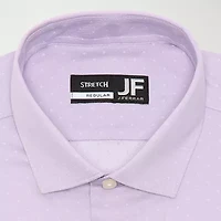 J. Ferrar Ultra Comfort Dobby Mens Regular Fit Stretch Fabric Wrinkle Free Long Sleeve Dress Shirt