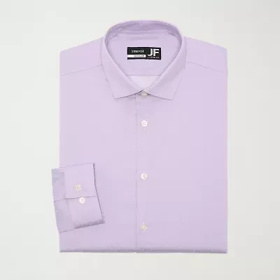 J. Ferrar Ultra Comfort Dobby Mens Regular Fit Stretch Fabric Wrinkle Free Long Sleeve Dress Shirt