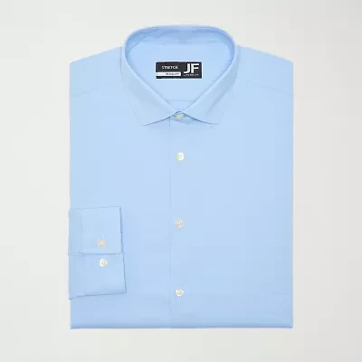 J. Ferrar Ultra Comfort Dobby Mens Regular Fit Stretch Fabric Wrinkle Free Long Sleeve Dress Shirt