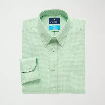 Stafford Coolmax All Season Ecomade Oxford Mens Regular Fit Stretch Fabric Wrinkle Free Long Sleeve Dress Shirt