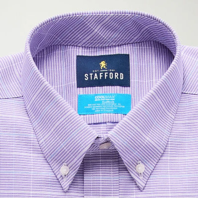 Stafford Coolmax All Season Ecomade Oxford Mens Regular Fit Stretch Fabric Wrinkle Free Long Sleeve Dress Shirt | Brazos Mall Stafford Coolmax All Season Ecomade Oxford Mens Regular Fit Stretch Fabric Wrinkle Free Long Sleeve Dress Shirt | Brazos Mall