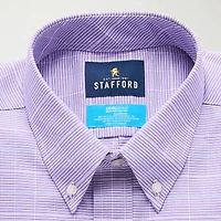 Stafford Coolmax All Season Ecomade Oxford Mens Regular Fit Stretch Fabric Wrinkle Free Long Sleeve Dress Shirt