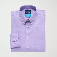 Stafford Coolmax All Season Ecomade Oxford Mens Regular Fit Stretch Fabric Wrinkle Free Long Sleeve Dress Shirt