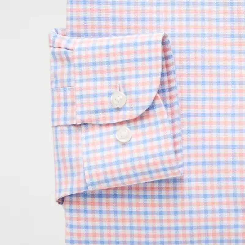 Stafford Coolmax All Season Ecomade Oxford Mens Regular Fit Stretch Fabric Wrinkle Free Long Sleeve Dress Shirt