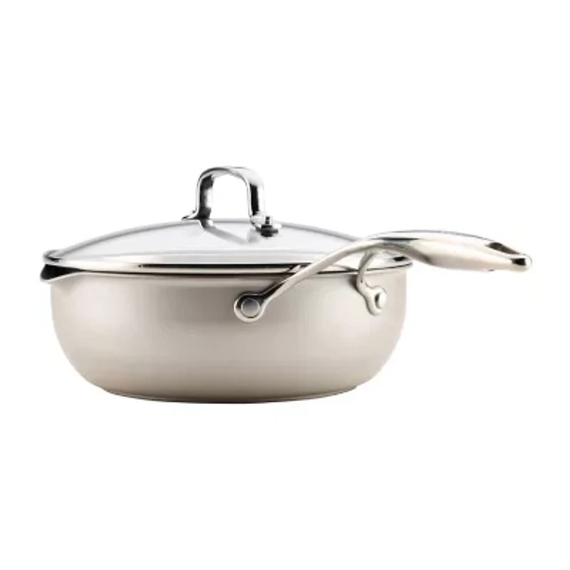 Circulon 9.5-Inch (3.2-Qt) Infinity Pan with Scratch Defense Nonstick Lid and Tool Holder, Platinum