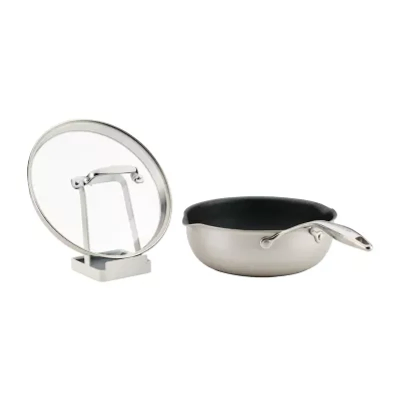 Circulon 9.5-Inch (3.2-Qt) Infinity Pan with Scratch Defense Nonstick Lid and Tool Holder, Platinum