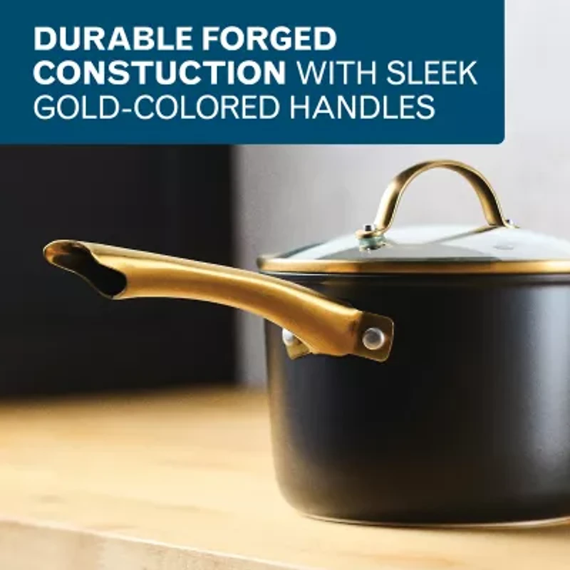 Farberware Forged Induction Ceramic Nonstick Cookware Set 9-Pc, Black