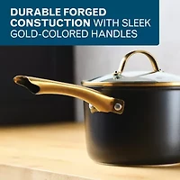 Farberware Forged Induction Ceramic Nonstick Cookware Set 9-Pc, Black