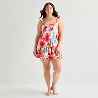 Ambrielle Womens Square Neck Sleeveless 2-pc. Plus Pajama Sets