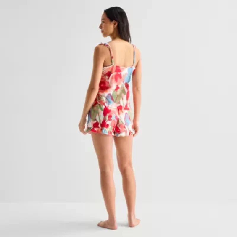 Ambrielle Womens Square Neck Sleeveless 2-pc. Pajama Sets