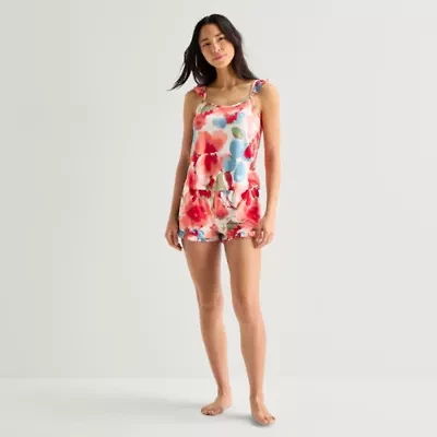 Ambrielle Womens Square Neck Sleeveless 2-pc. Pajama Sets