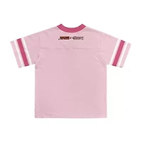 Jersey Little & Big Kid Girls V Neck Hello Kitty Powerpuff Short Sleeve